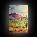 Southwestern Room Decor, Retro Desert Art, Set Of 3, Framed Canvas Prints, Wall Decor, Nursery Decor, Living Room Decor, Home Decor