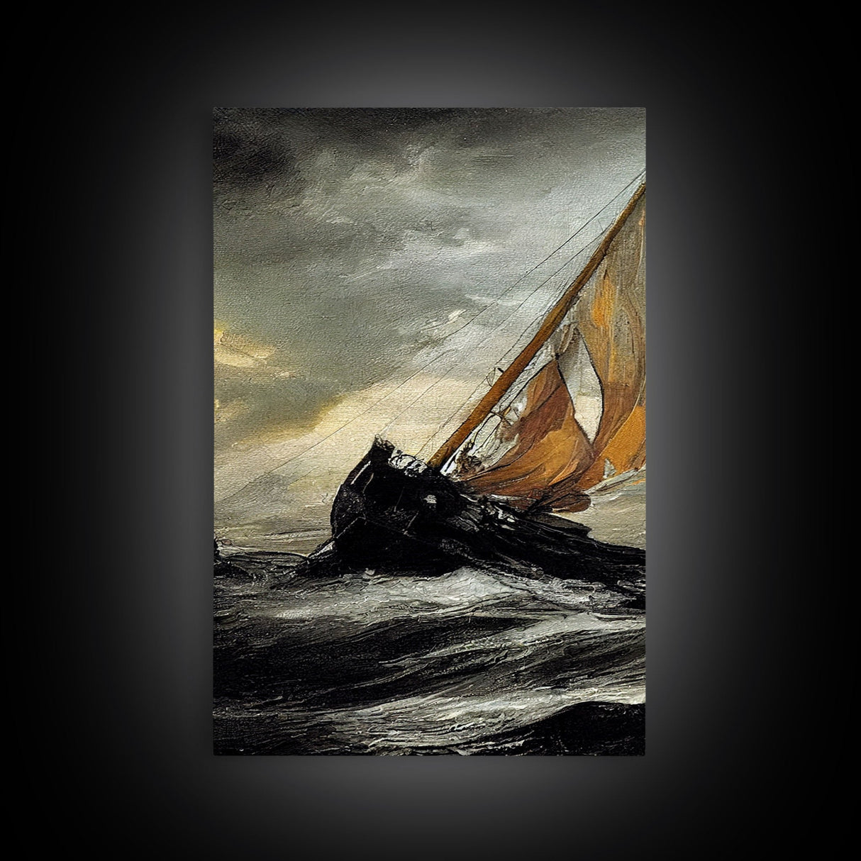 Shipwreck at Sea, Nautical Art, Disaster art, 3 piece wall art, 3 piece canvas print, cool home wall decor