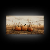 Autumn Wall Art, Pumpkin Decor, Farm Wall Art, Canvas Print, Wall Hanging, Panoramic Art, Farmhouse Wall Decor, Housewarming Gift, RV Decor