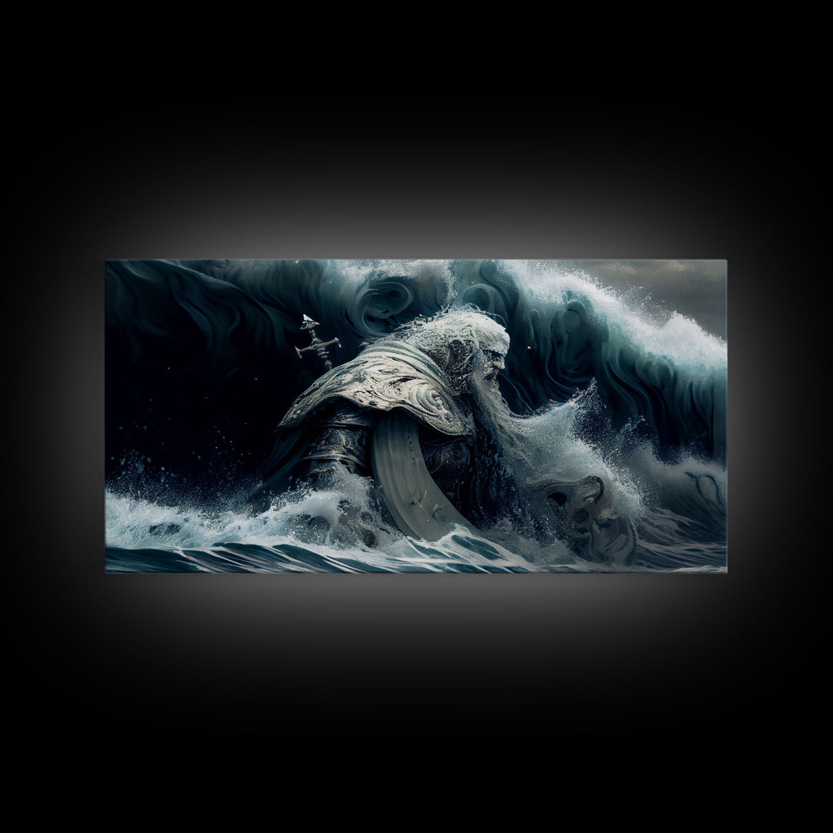 Poseidon god Framed canvas, Greek ancient decor, Mythology art, Ancient Rome print Ocean art, Neptune wall art Gamer Gift