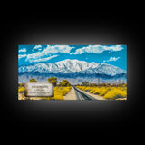 San Gorgonio Mountain, Travel Poster Wall Art, Framed Canvas Print, American Mountains, Mountain Landscape Painting, Mountains of California