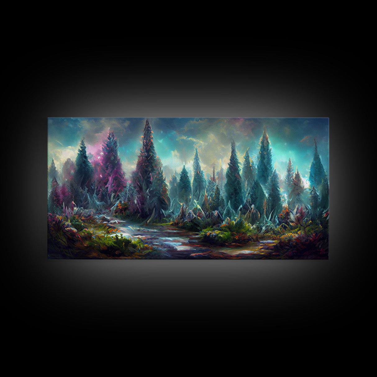 Trippy wall art canvas print, psychedelic wall art, Panoramic nature landscape wall art, fantasy art