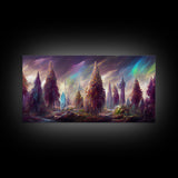 Psychedelic wall art canvas print, trippy wall art, Panoramic nature landscape wall art, fantasy art