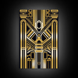 Art Deco Pattern Wall art, Framed Canvas Print, Art Deco, Gold art, Geometric art, Wall decor, Midcentury Modern, Lines art, Wall decor