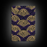 Art Deco Pattern Wall art - Framed Canvas Print - Art Deco - Original painting - Wall art - Office decor - Gold & purple art - Abstract art