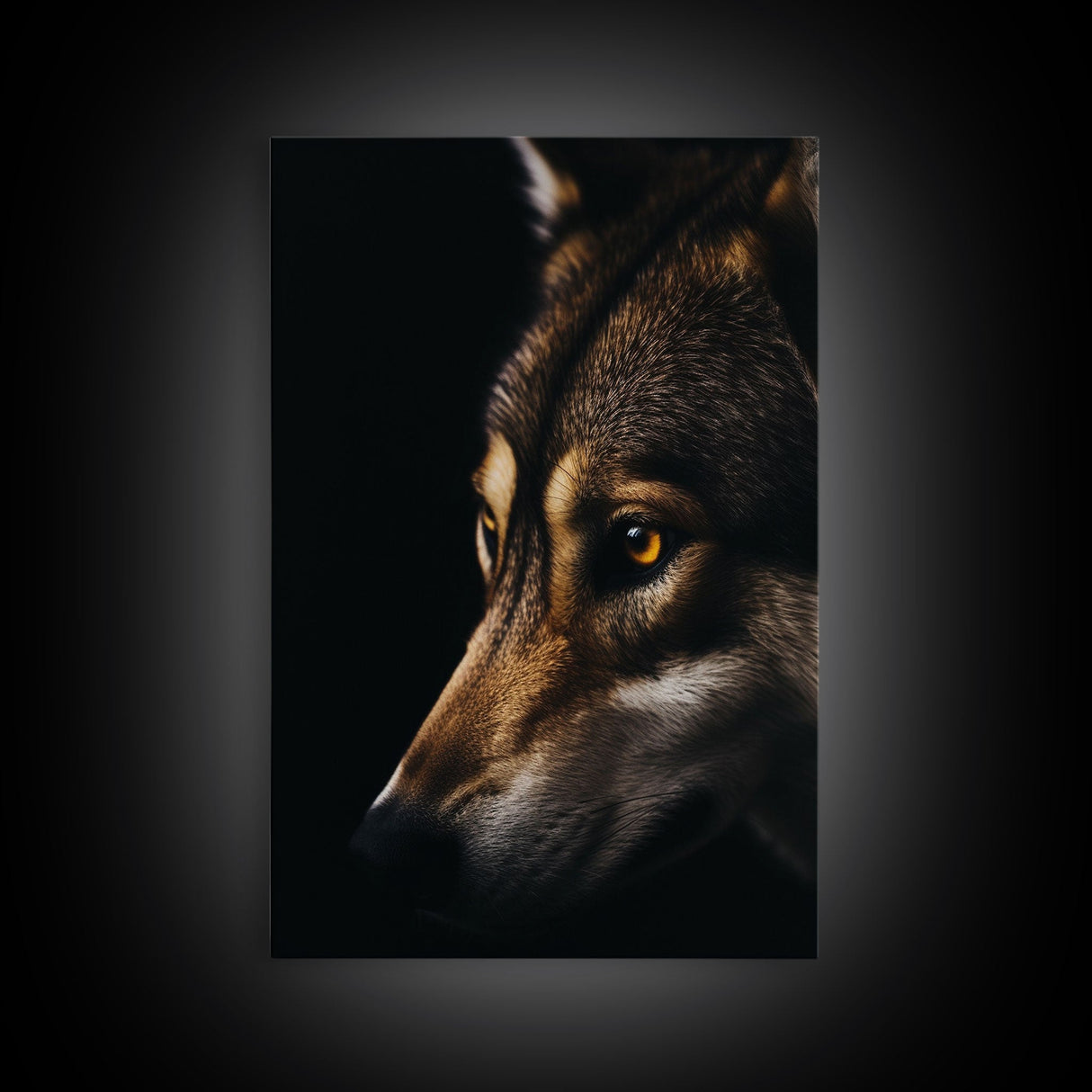 Animal Prints, Timber Wolf, Portrait Of A Wolf, Framed Canvas Print, Wolf Photography Art, Timber Wolves Art