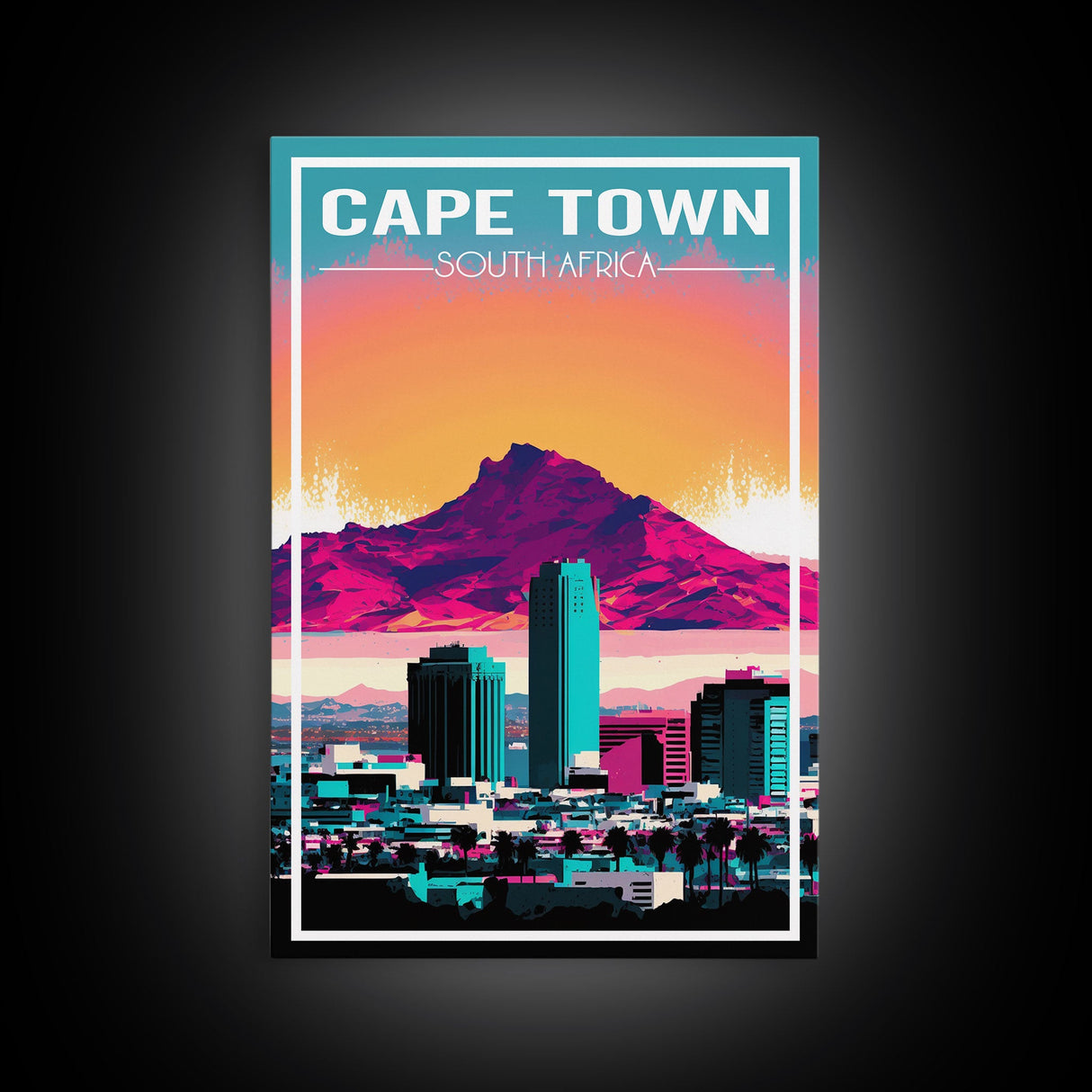 Cape Town, South Africa Wall Art, Africa Travel Poster, Travel Wall Print, Travel Poster, Travel Wall Art, Canvas Wall Print