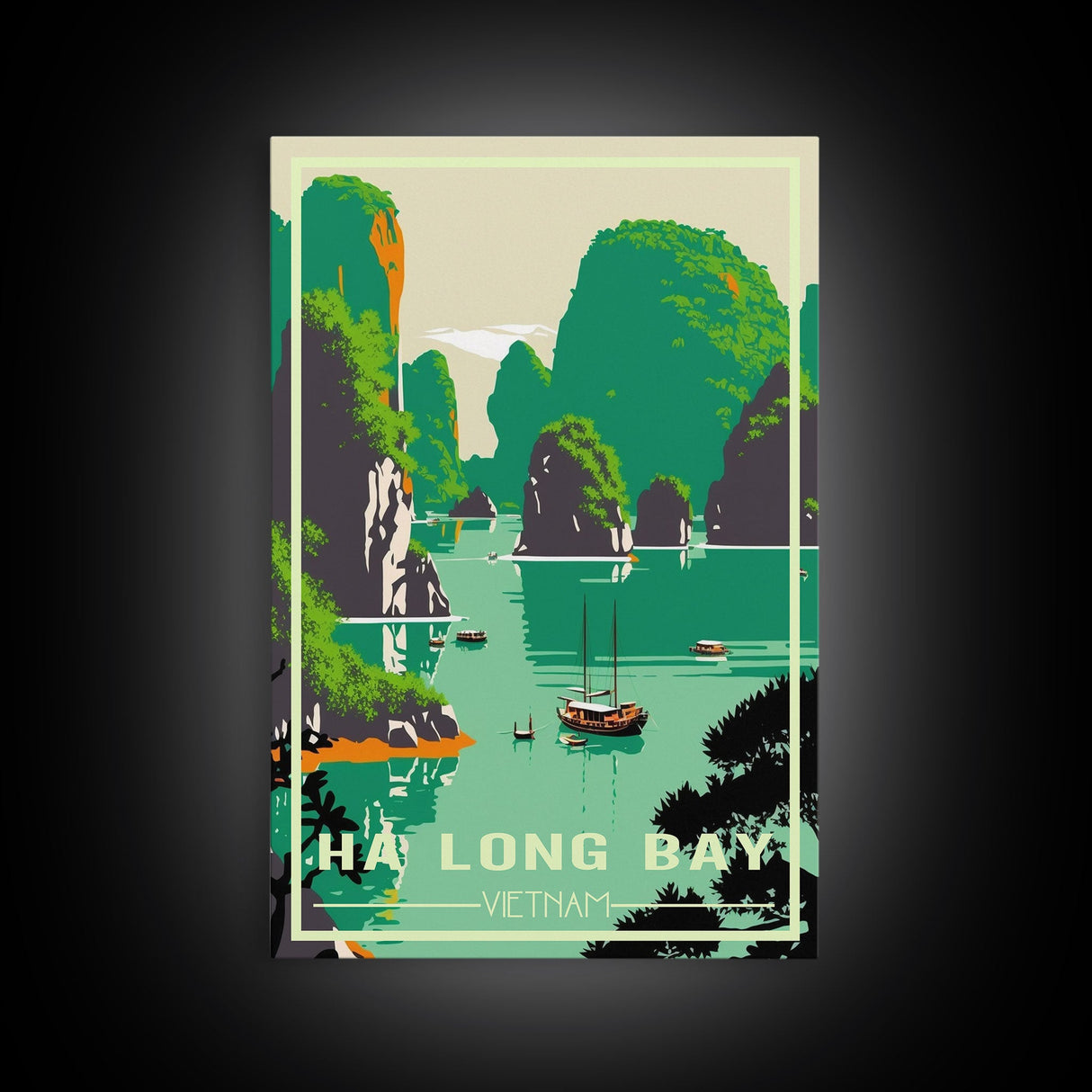 Ha Long Bay Poster, Vietnam Wall Art, Asia Wall Poster, Travel Wall Print, Travel Poster, Travel Wall Art, Canvas Wall Print