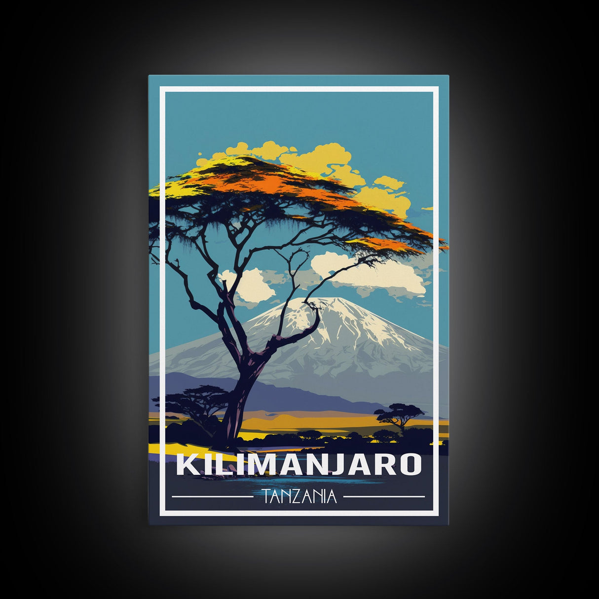 Mount Kilimanjaro Wall Art, African Poster, Tanzania Wall Art, Travel Wall Print, Travel Poster, Travel Wall Art, Canvas Wall Print