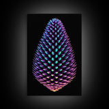 Purple Pine Cone Wall Art, 3D Wall Decor, Nature Art, Minimalist Print, Wall Decor, Canvas Print, Wall Art, Framed Canvas