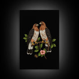 Pair Of Hawks, Birds Wall Art, Hawk Wall Decor, Animal Wall Decor, Nature Art, Wall Decor, Canvas Print, Wall Art, Framed Canvas Art