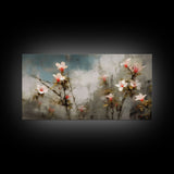 Wild Flowers Wall Decor, Floral Wall Art, Nature Print, Abstract  Art, Panoramic Wall Decor, Canvas Print, Wall Art, Framed Canvas Art