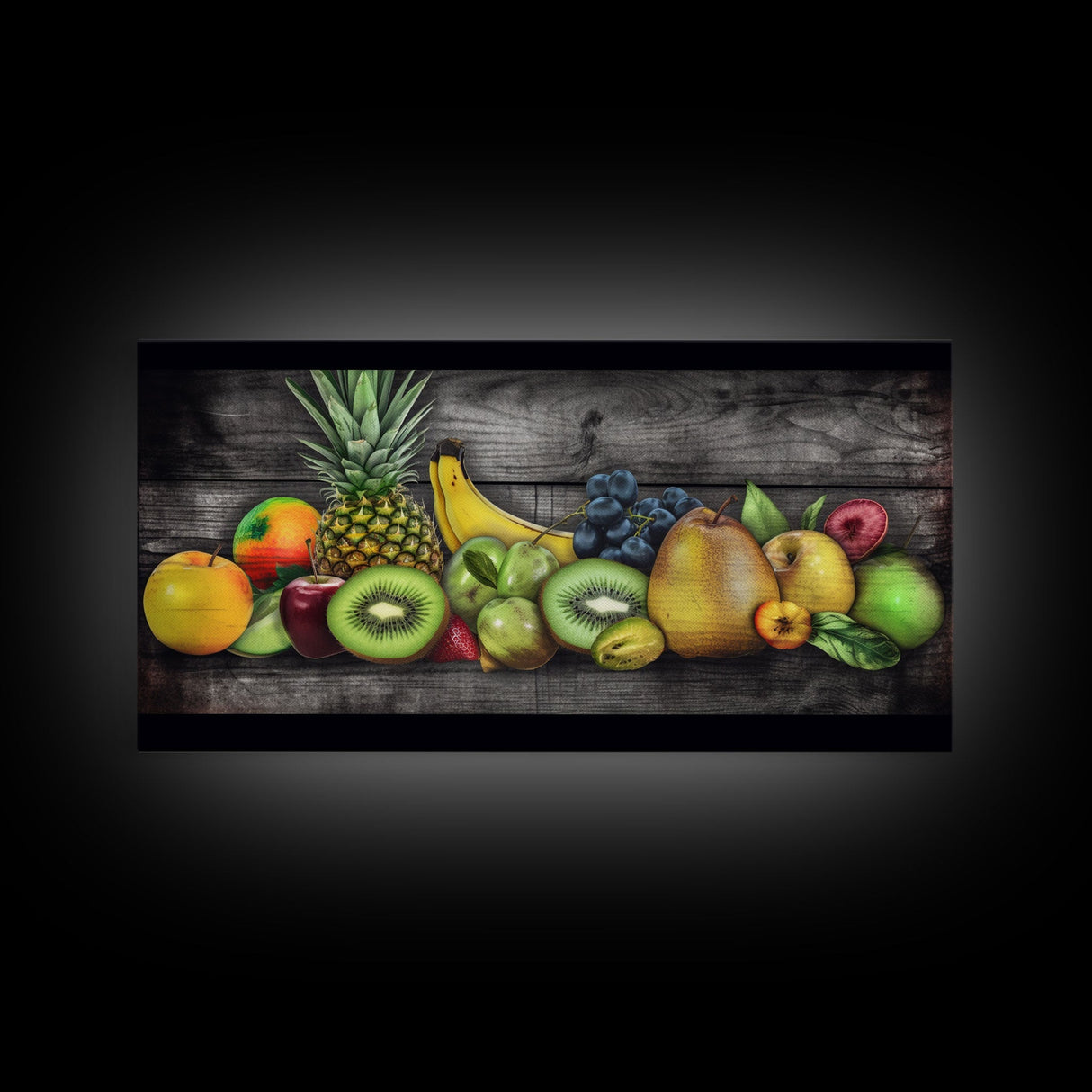 Fruits Wall Art, Food Wall Decor, Farmhouse Wall Decor, Kitchen Wall Art, Panoramic Wall Decor, Canvas Print, Wall Art, Framed Canvas Art