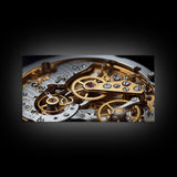 Clock Wall Decor, Watch Mechanism Wall Art, Watch Gears Wall Art, Panoramic Wall Decor, Canvas Print, Wall Art, Framed Canvas Art