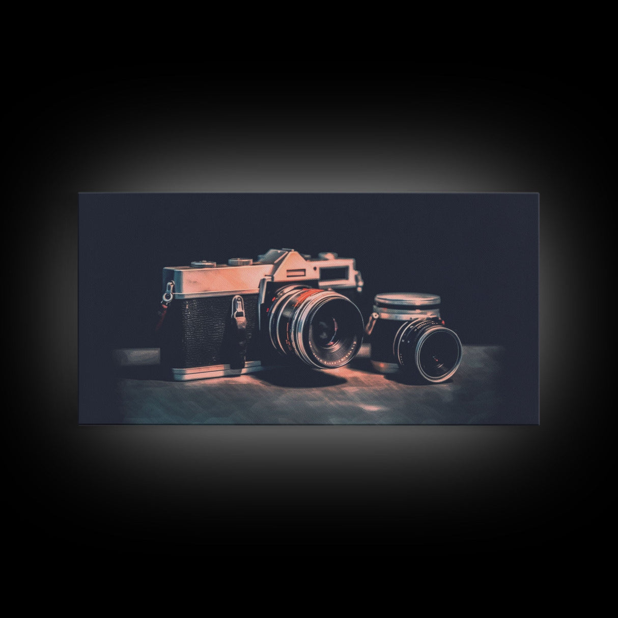 Film Camera Wall Decor, Camera Wall Art, Retro Wall Art, Photography Art, Panoramic Wall Decor, Canvas Print, Wall Art, Framed Canvas Art