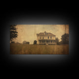 Old Farm House Wall Decor, Abandoned House Wall Decor, Rural Wall Decor, Panoramic Wall Decor, Canvas Print, Wall Art, Framed Canvas Art