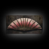 Pink Folding Fan Wall Decor, Asian Wall Art, Ornate Wall Décor, Panoramic Wall Decor, Canvas Print, Wall Art, Framed Canvas Art