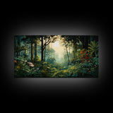 Forest Wall Art, Trees Wall Print, Jungle Wall Art, Panoramic Art, Wall Art, Canvas Art, Landscape Art, Dorm Room Art, Office Decor, Prints