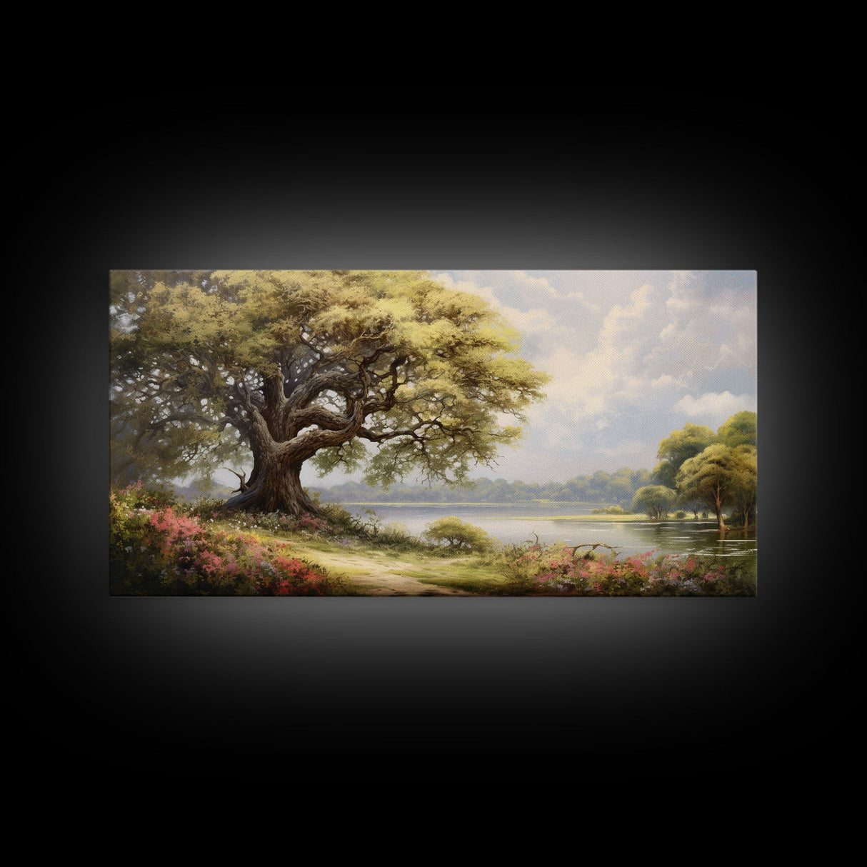 Lake Wall Art, Tree Art, Nature Landscape Wall Art, Panoramic Art, Wall Art, Canvas Art, Landscape Art, Real Estate Gift, Above Bed Art