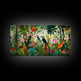 Toucan Wall Art, Tropical Art Print, Bird Art, Animal Art, Panoramic Art, Wall Art, Canvas Art, Landscape Art, Couple Gift, Dorm Room Art