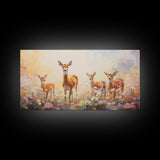 Deer Wall Art, Deer Art Print, Animal Wall Art, Panoramic Art, Wall Art, Canvas Art, Landscape Art, Southern Wall Art, Farmhouse Wall Decor