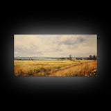 Wheat Field Print, Countryside Wall Art, Wildflowers Art, Panoramic Art, Wall Art, Canvas Art, Landscape Art, Landscape Print, Country Decor