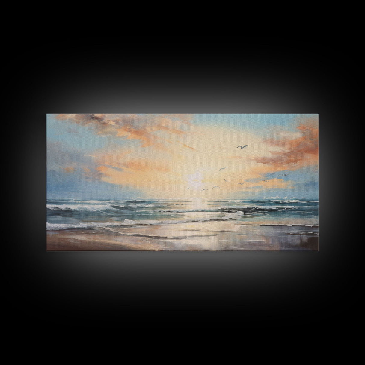 Ocean Art, Beach Wall Art, Summer Wall Art, Seascape Wall Art, Ocean Sunset Art, Panoramic Art, Wall Art, Canvas Art, Landscape Art Print