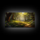 Forest Wall Art, Trees Art Print, Enchanted Forest, Panoramic Art, Wall Art, Canvas Art, Landscape Art Print, Game Room Décor, Cozy Gift