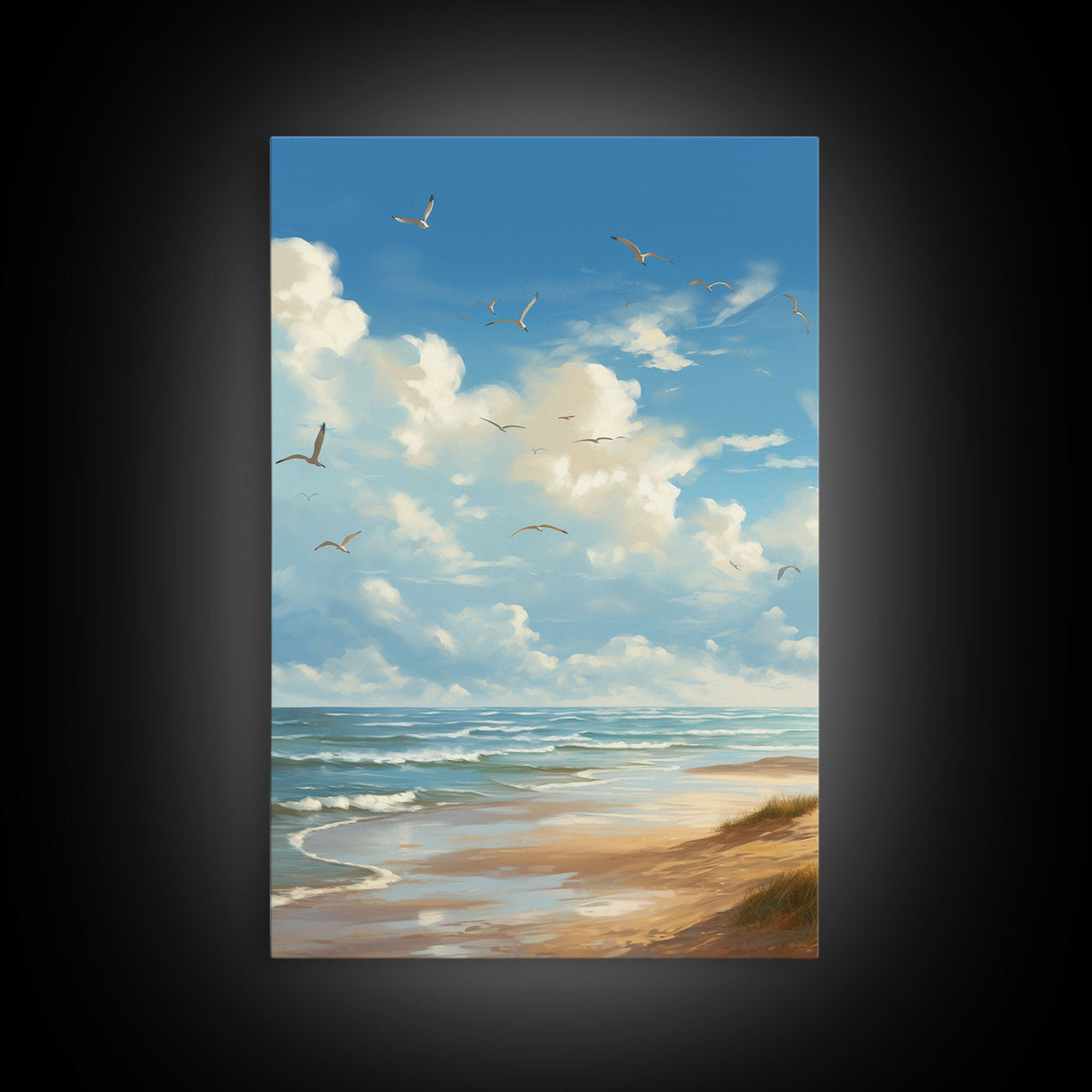 Beach Wall Print, Ocean Wall Art, Seashore, Seascape Art, Canvas Print, Wall Art, Vertical Art, Gifts For Grandma, Bedroom Prints