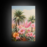 Landscape Wall Art, Flower Decor, Palm Trees Art, Mountain Art, Canvas Print, Wall Art, 3 Piece Wall Art, Gift For Couples, Home Wall Decor