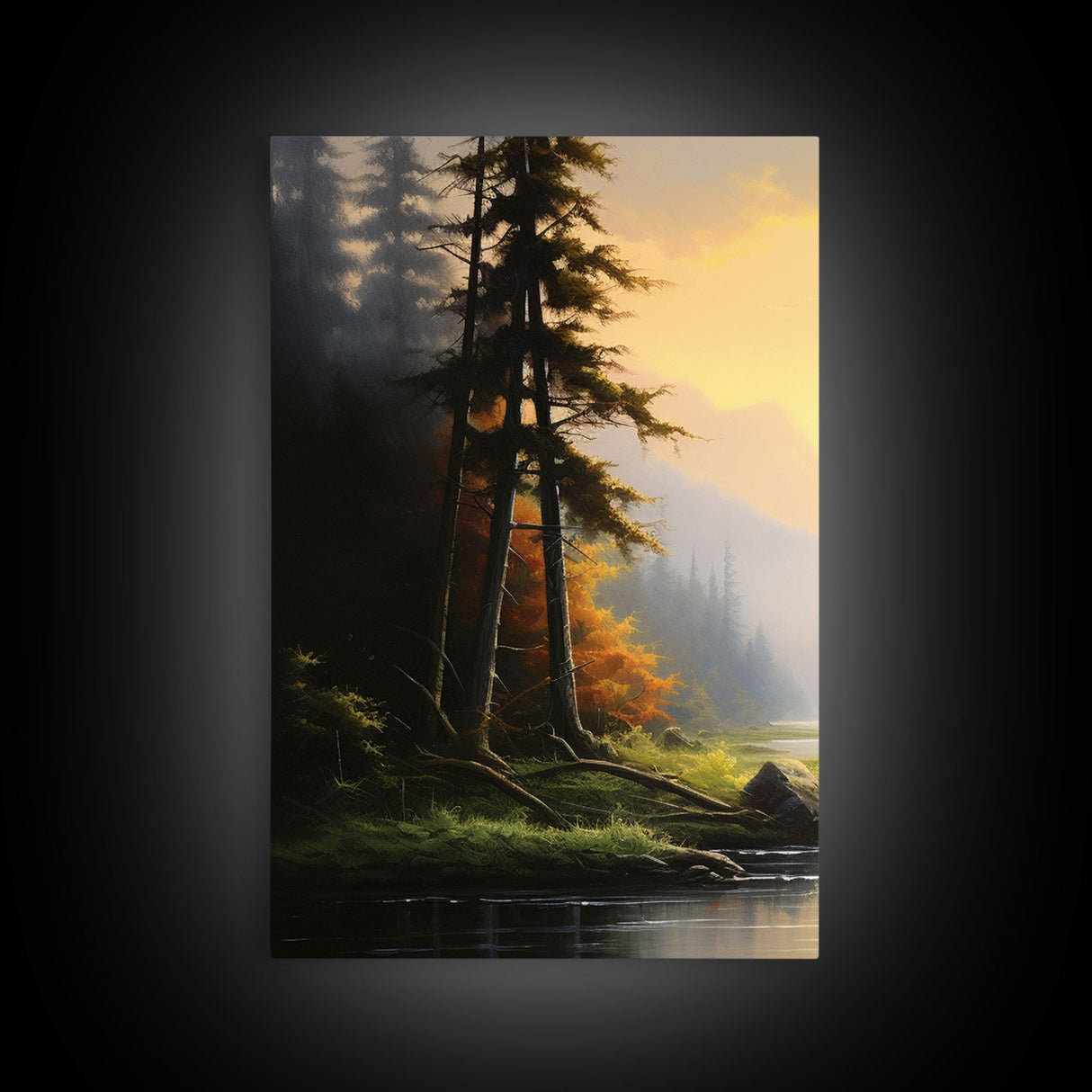 Forest Wall Art, Trees Art Print, Sunset Art, Forest Wall Art, Canvas Print, Wall Art, 3 Piece Wall Art, Dorm Room Art, Ranch House Decor