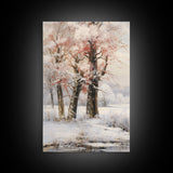 3 Piece Winter Scene, Framed Canvas Prints, Triptych Christmas Painting, Christmas Decor, Winter Art, Christmas Wall art, Xmas Art