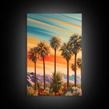 Palm Tree Art, Landscape Print, Sunset Wall Art, Canvas Print, Set Of 3 Prints, Wall Art, 3 Piece Wall Art, Wall Art Prints, Ranch Decor