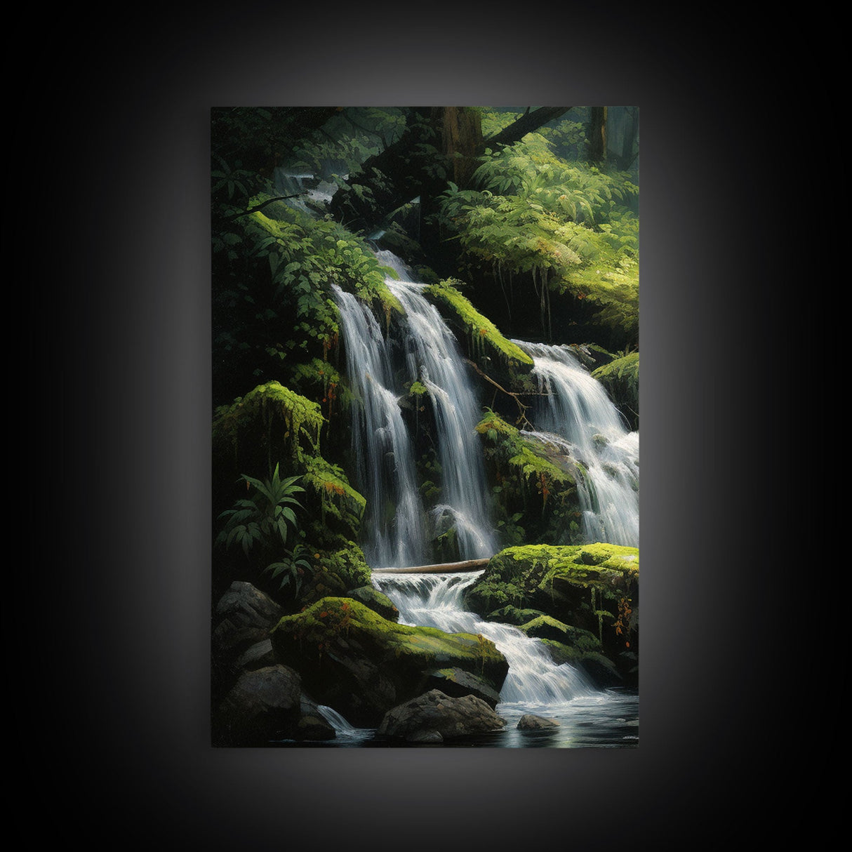 Waterfalls Wall Art, Forest Wall Print, Nature Print, Landscape Art, Canvas Print, Wall Art, 3 Piece Wall Art, Family Gift, Bookshelf Decor