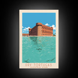 Dry Tortugas National Park Travel Poster Print, Canvas Print Wall Art, Florida Travel Art, Midcentury Modern Travel Decor, MCM Wall Art