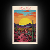 Saguaro National Park, Arizona Travel Art, National Park Print, Minimalist Travel Art, Midcentury Modern Retro Style Landscape