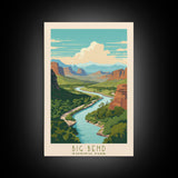 Big Bend National Park, Framed Wall Art Canvas Print, Travel Poster, Texas Travel Art, Roadtrip Decor, Cool Art, Retro State Park Art