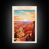 Bryce Canyon National Park Travel Poster Print, Canvas Print Wall Art, Utah Travel Art, Midcentury Modern Travel Decor