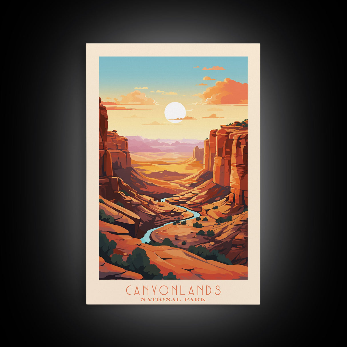 Canyonlands National Park Travel Poster Print, Canvas Print Wall Art, Utah Travel Art, Midcentury Modern Travel Decor