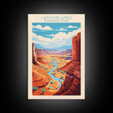 Canyonlands National Park Travel Poster Print, Canvas Print Wall Art, Utah Travel Art, Midcentury Modern Travel Decor