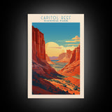 Capital Reef National Park Travel Poster Print, Canvas Print Wall Art, Utah Travel Art, Midcentury Modern Travel Decor