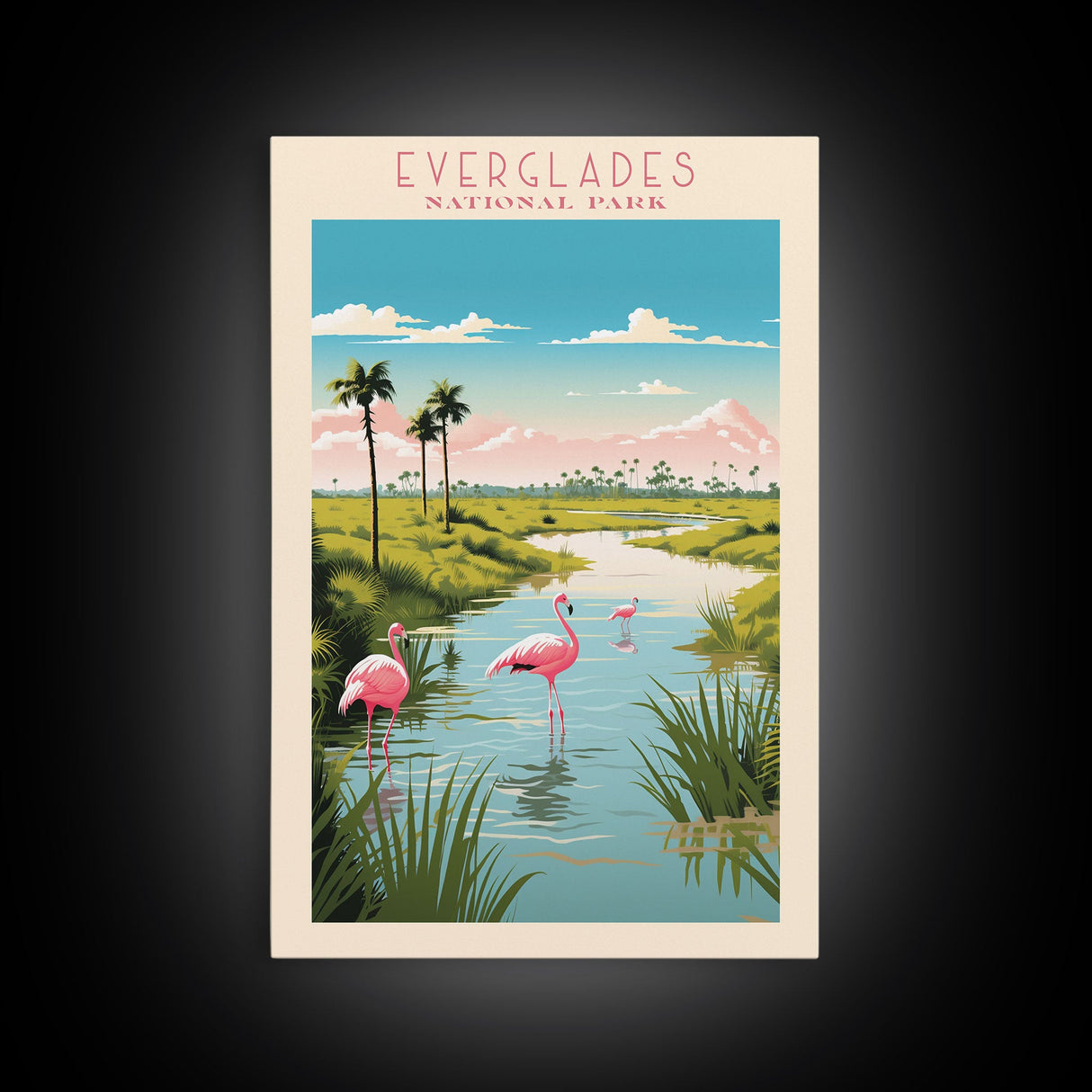 Everglades National Park Travel Poster Print, Canvas Print Wall Art, Florida Travel Art, Midcentury Modern Travel Decor, MCM Wall Art