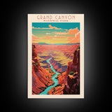 Grand Canyon National Park Travel Poster Art, Canvas Print Wall Art, Arizona Travel Art, Midcentury Modern Travel Decor, MCM Wall Art