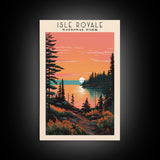 Isle Royale National Park Travel Poster Art, Canvas Print Wall Art, Michigan Travel Art, Midcentury Modern Travel Decor, Wall Art