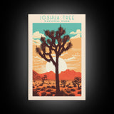 Joshua Tree National Park, California Travel Art, National Park Print, Minimalist Travel Art, Midcentury Modern Retro Style Landscape