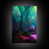 Fantasy wall art, canvas print, magical forest, fantasy landscape art, 3 Piece Wall Art, Ready To Hang Canvas Print