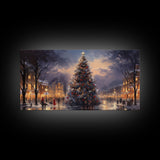 Christmas Village Winter Wonderland Wall Art Framed Canvas Print -  Christmas Wall Art - First Christmas - Christmas Tree Art Holiday Decor