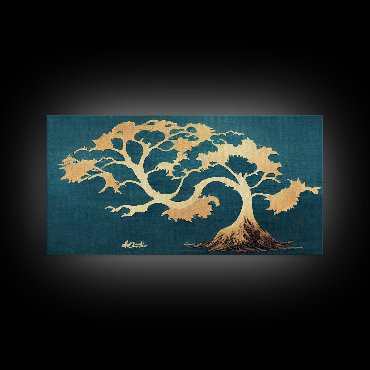 Japanese Bonsai Tree Abstract Art, ready to hang canvas print, cool unique wall decor, framed wall art, Living Room Wall Decor