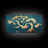 Japanese Bonsai Tree Abstract Art, ready to hang canvas print, cool unique wall decor, framed wall art, Living Room Wall Decor