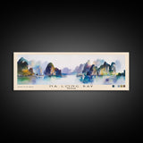 Ha Long Bay, Vietnam Watercolor Beach Print, Vacation Gift, Vietnam Wall Art, Framed Canvas Print, Framed Beach Painting